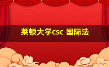 莱顿大学csc 国际法